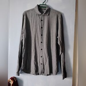Hannes Roether Cotton Blend Herringbone Check Avant Garde Shirt L